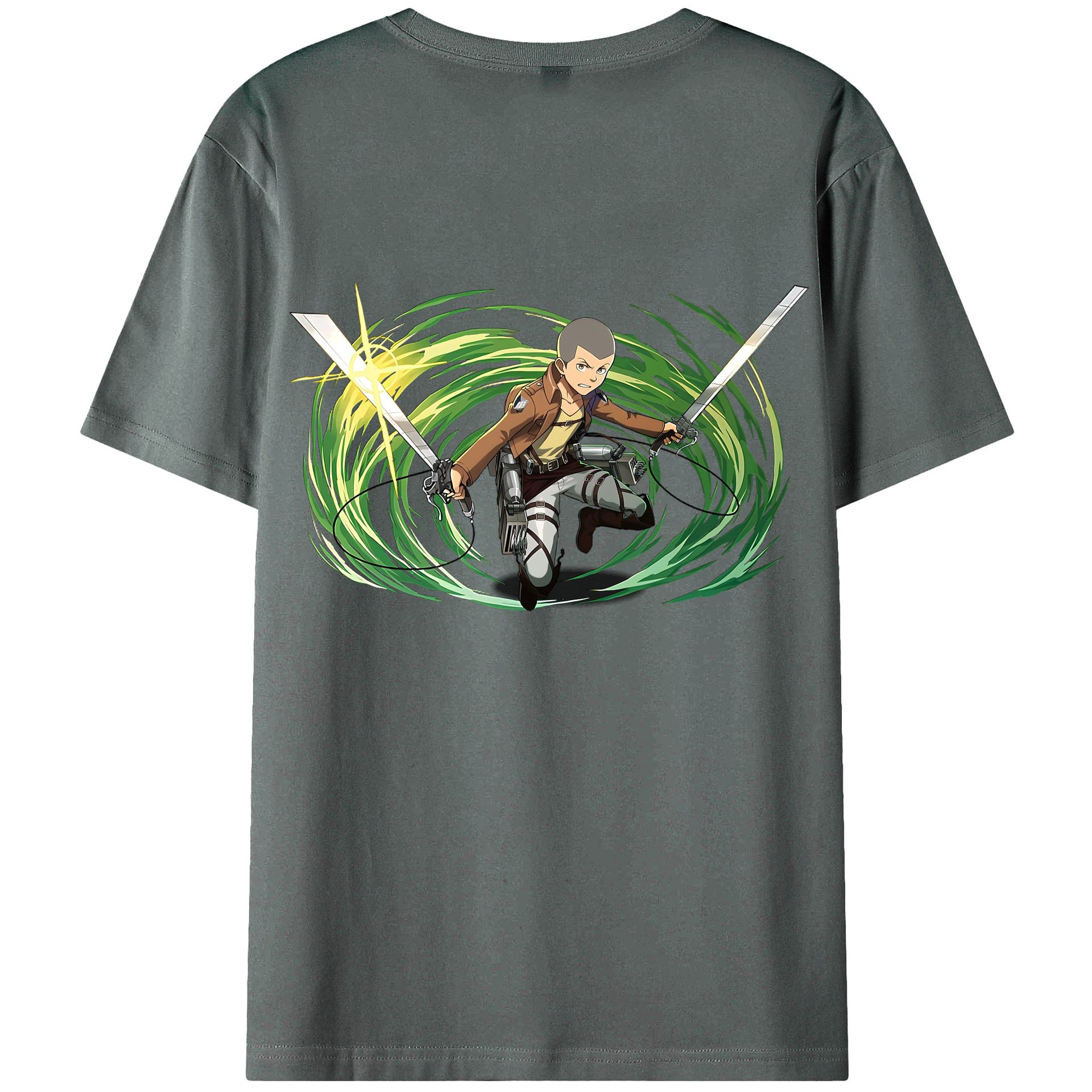 （画像用） 進撃の巨人 コニー·スプリンガー Attack on Titan Connie Springer 綿100％ メンズ半袖Tシャツ（バックプリント） 通気性
